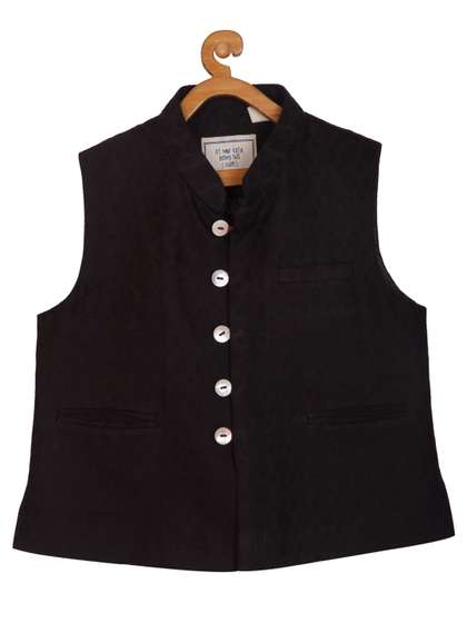 KISAH Boys Self Design Nehru Jacket