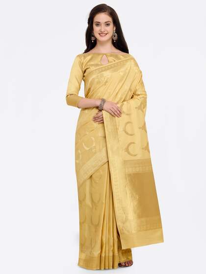 Shaily Cream-Coloured Pure Silk Woven Design Banarasi Saree