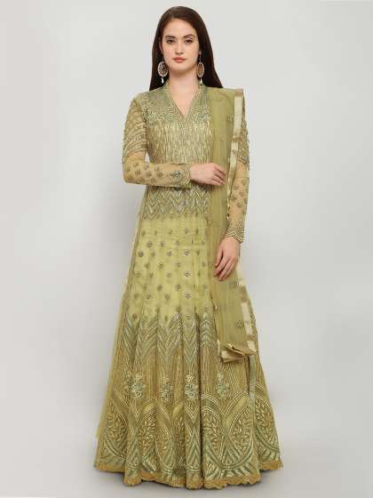 Dress Materials Las Online In India Stylee Lifestyle Green Net Semi Sched Dress Material