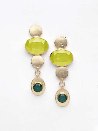 Diva Walk Gold-Plated Oval Studs-Onesize-Gold