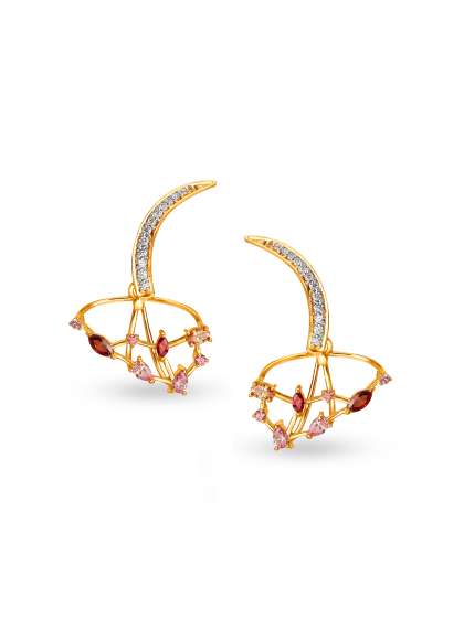 Gold Earrings For Real Online Myntra Mia By Tanishq Women 2 64 Gm 14kt Cubic Zirconia Stud Earrings