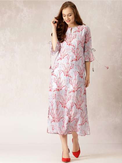 Fl Dresses Print Dress Online In India Myntra Libas Women Grey Fl Print Maxi Dress