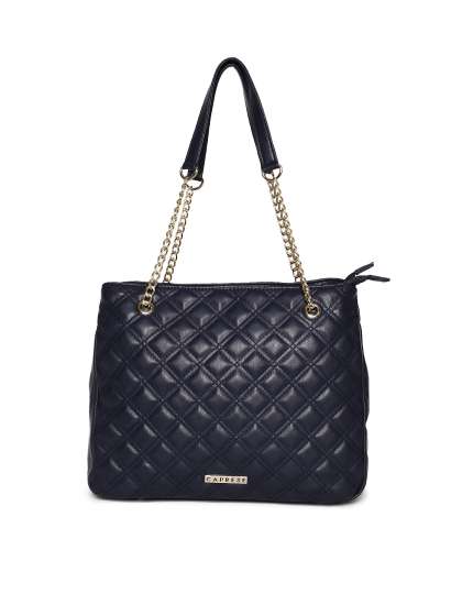 Handbags For Women Leather Designer Caprese Navy Blue Solid Shoulder Bag