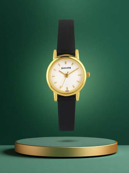 Sonata Quartz Analog
                        With White Dial Watch For Women - Nt8976yl02w