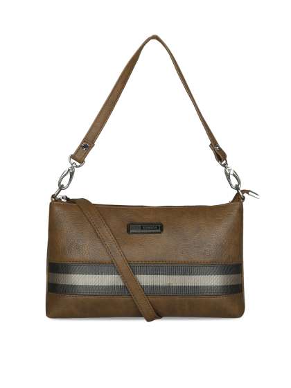 Esbeda Handbags Online In India Esbeda Brown Striped Handheld Bag