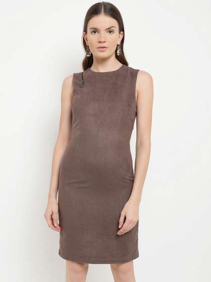 Taupe Knee Length Dress