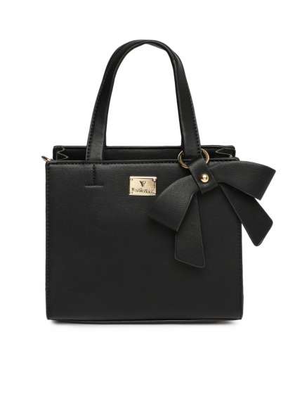 Handbags For Women Exclusive Online At Myntra Van Heusen Woman Black Solid Handheld Bag