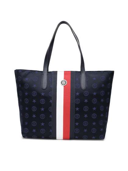 Tommy Hilfiger Bags Online Myntra Tommy Hilfiger Navy Blue Printed Shoulder Bag