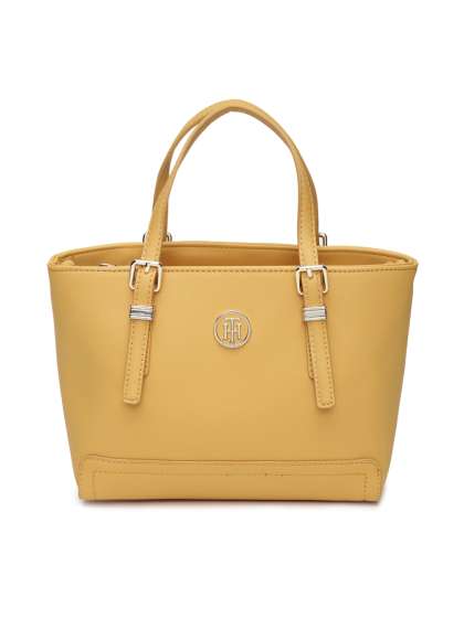 Tommy Hilfiger Handbags Online In India Tommy Hilfiger Yellow Solid Handheld Bag