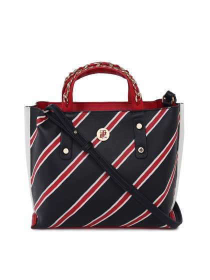 Handbags For Women Leather Designer Tommy Hilfiger Striped Handheld Bag