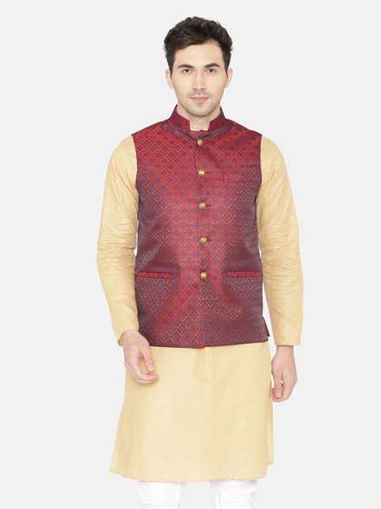Wintage Woven Design Nehru Jacket