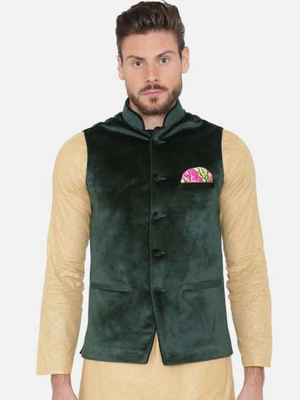 Wintage Men Velvet Nehru Jacket