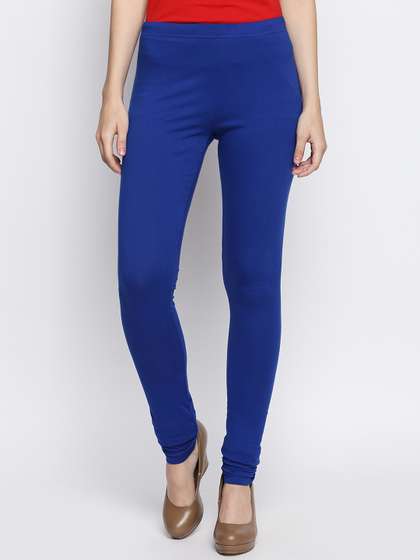 RANGMANCH BY
                        PANTALOONS Women Blue Solid Slim Fit Leggings