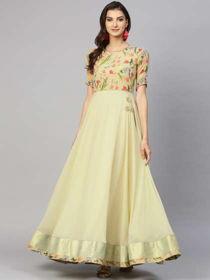 party wear myntra long gowns