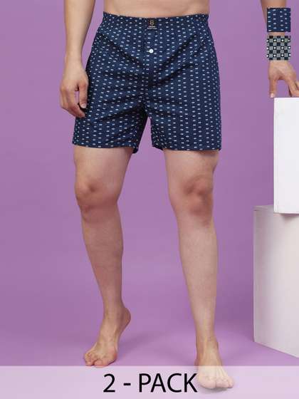 URBAN SCOTTISH Men
                        Pack of 2 Printed Pure Cotton Boxers USBX1801