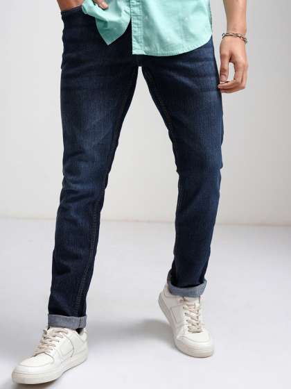 HIGHLANDER Men Blue Slim Fit Mid-Rise Clean Look Stretchable Jeans