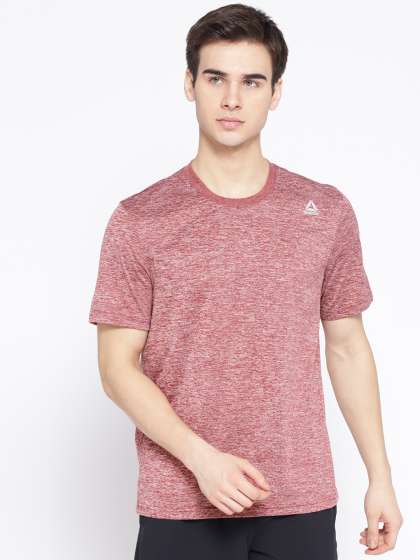 reebok dri fit t shirt mens pink