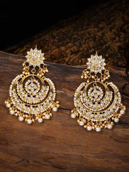 Bollywood Indian Jewelry Zaveri Pearls Combo Of 2 Gold Tone Indian Traditional Earrings Jhumka Circular Studs Punjabi Wedding Jewelry