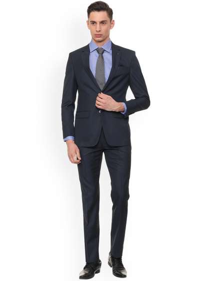 Louis Philippe Men
                          Navy Blue Solid Regular-Fit Single-Breasted
                          Suit