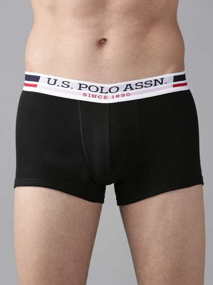 U.S. Polo Assn. Men
                        Black Solid Trunks I641-002-P1