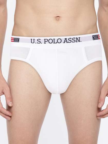 U.S. Polo Assn. Men
                        White Solid Briefs I650-001-Pl-S