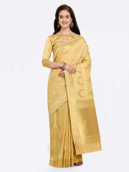 Shaily Cream-Coloured Pure Silk Woven Design Banarasi Saree