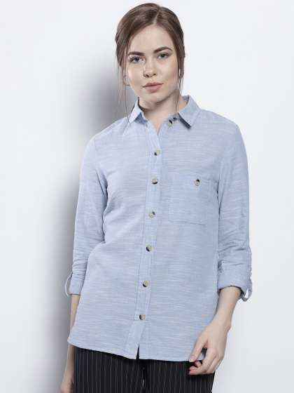 blue formal shirt for ladies