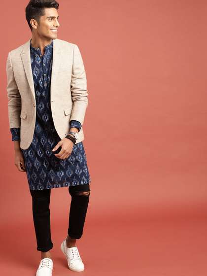 Taavi Indigo Hand Block Print Kurta