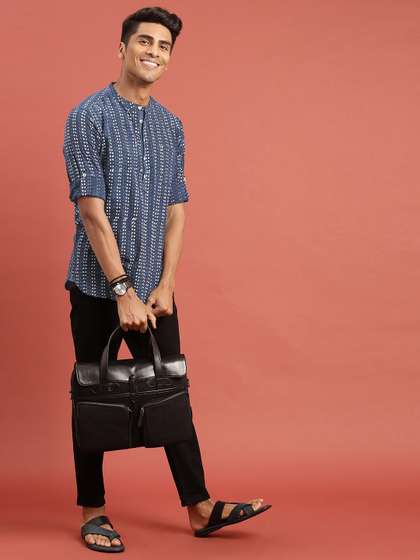 Taavi Indigo Hand Block Print Sustainable Kurta