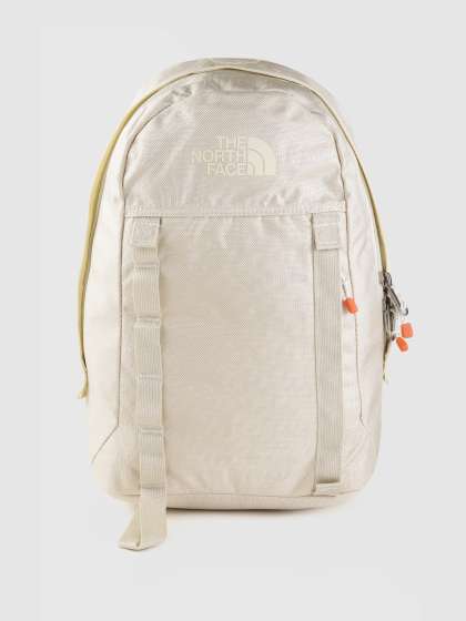 cream colored north face backpack