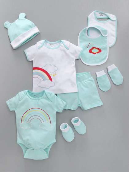 My Milestones Infant
                    8-Piece Printed Clothing Gift Set