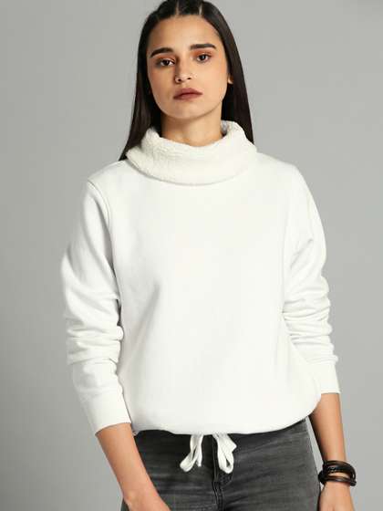 The Roadster
                          Lifestyle Co Women White Solid Pullover
                          Sweatshirt