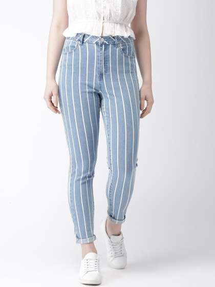 white striped jeans womens