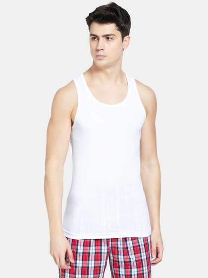 Jockey Men White
                        Solid Modern Fit Innerwear Vest FP04-0105