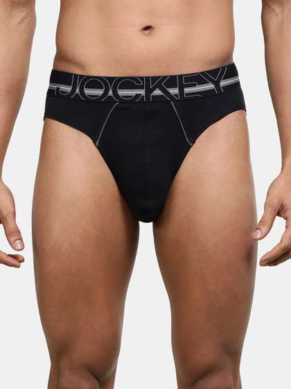 Jockey Men Black
                        Solid Pure Cotton Modern Briefs US17-0105