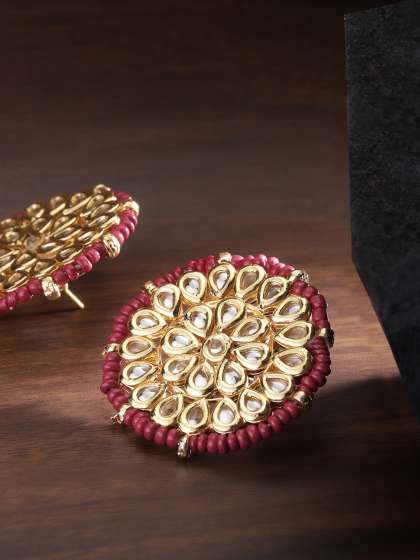 Stud Earrings Earring Online In India Myntra Zobby Circular Oversized Studs