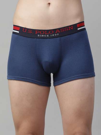 U.S. Polo Assn. Men
                        Navy Blue Solid Cotton Trunks I641-008-P1