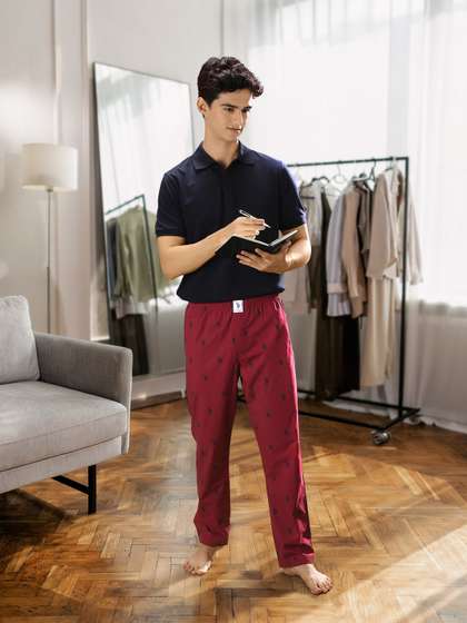 U.S. Polo Assn. Men
                        Maroon Printed Lounge Pants Y9I506-240-RR