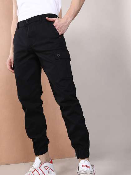 The Indian Garage Co
                        Men Slim Fit Solid Cargos Joggers