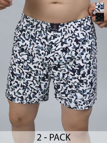 URBAN SCOTTISH Men
                        Pack of 2 Multicoloured Printed Pure Cotton
                        Boxers USBX1917