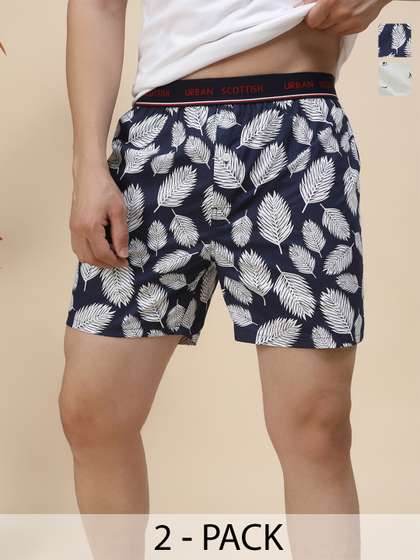 URBAN SCOTTISH Men
                        Pack of 2 Multicoloured Printed Pure Cotton
                        Boxers USBX1919