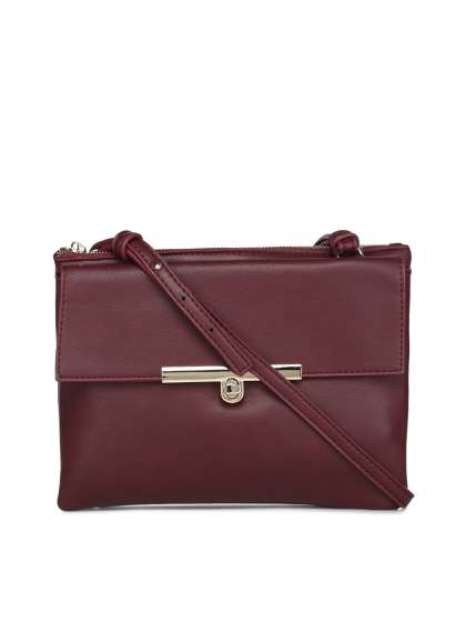 Forever New Handbags Online In India Forever New Maroon Solid Sling Bag