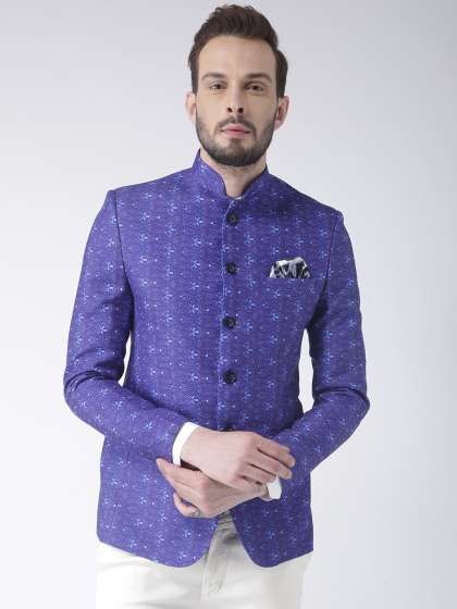Hangup Men Multicoloured Printed Single-Breasted Bandhgala Casual Blazer