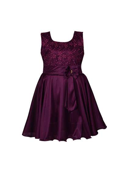Wish Karo Girls Maroon
                    Fit and Flare Dress