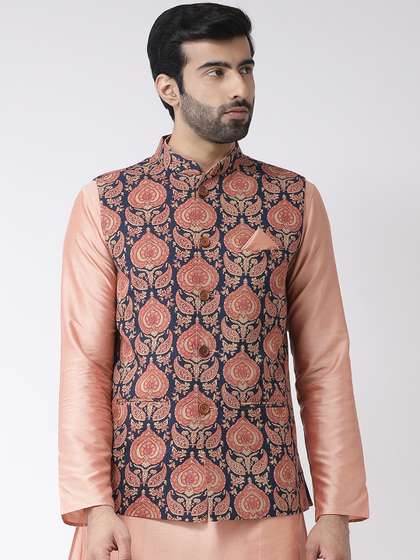KISAH Men Printed Nehru Jacket