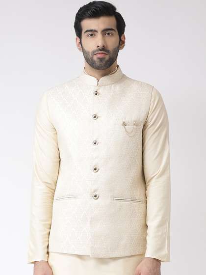 KISAH Men Woven Design Nehru Jacket