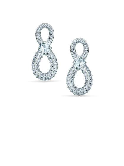 CS-DB Silver Trendy Stylish Green Oval Cut Cubic Zirconia Stud Charm Earrings