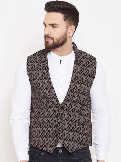 even Men Printed Woven Nehru Jacket