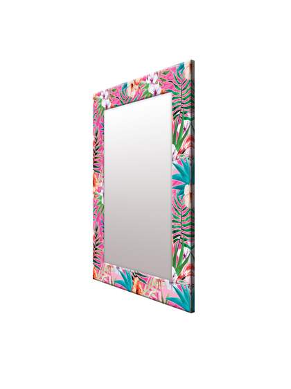 999Store Pink & Multicoloured Printed MDF Wall Mirror