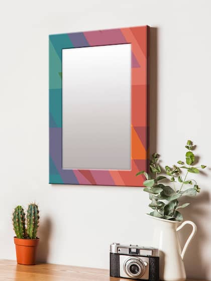 999Store Pink & Blue Printed MDF Wall Mirror